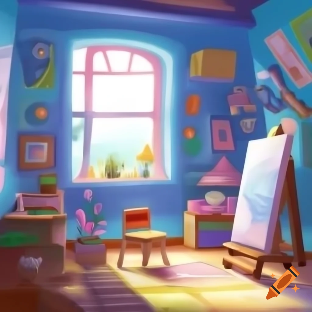 Drawing created by a third grader in an art room setting