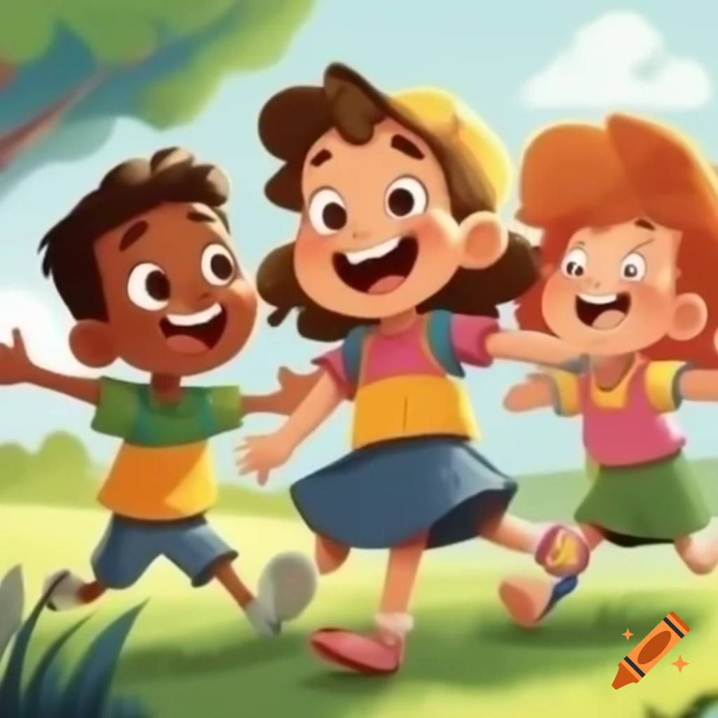 Children playing joyfully outdoors