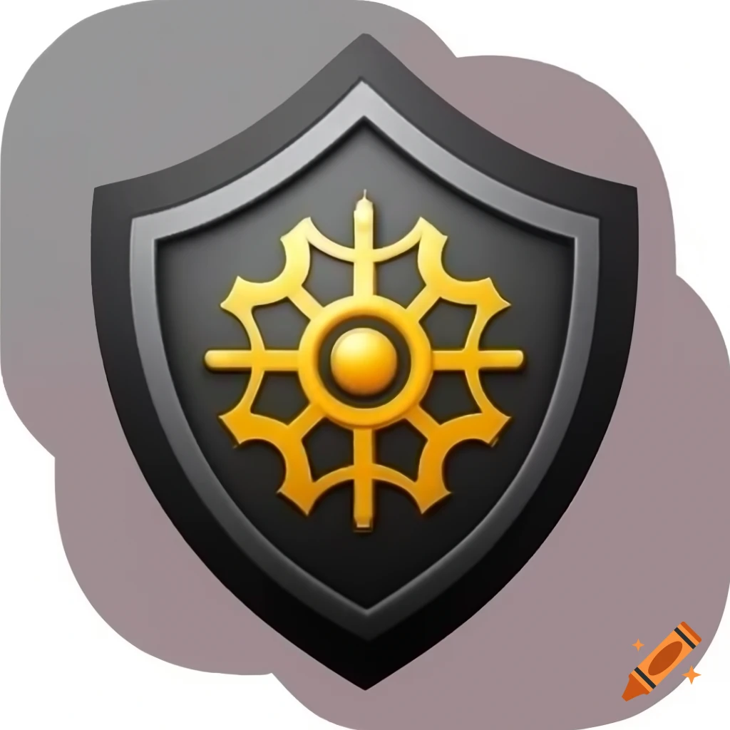 Stylized 2D fantasy shield icon