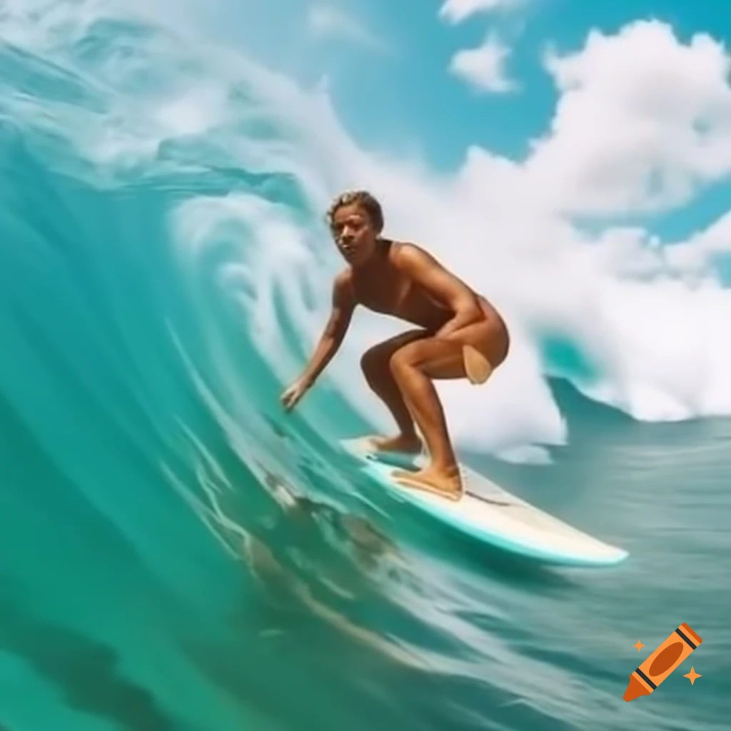 Turtle surfing on a wave