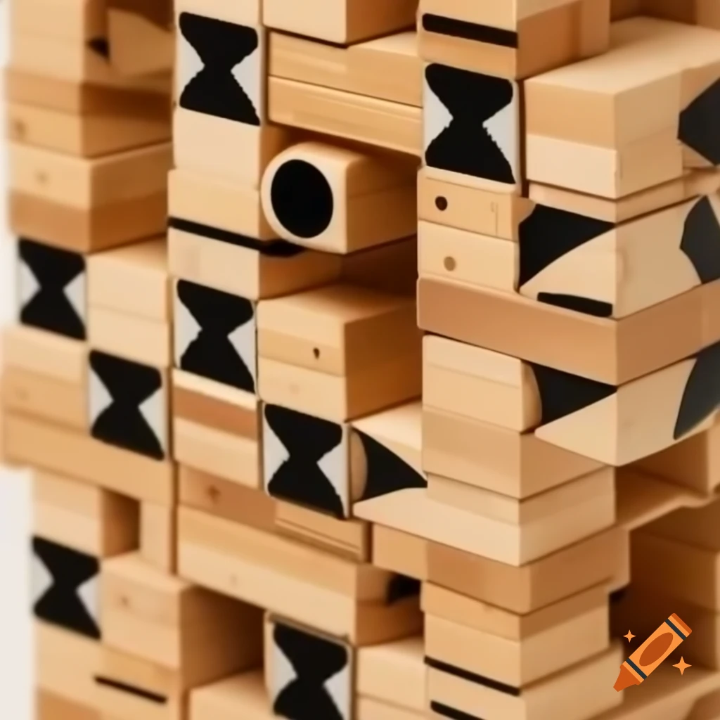 Creative interpretation of Jenga with radioactive theme