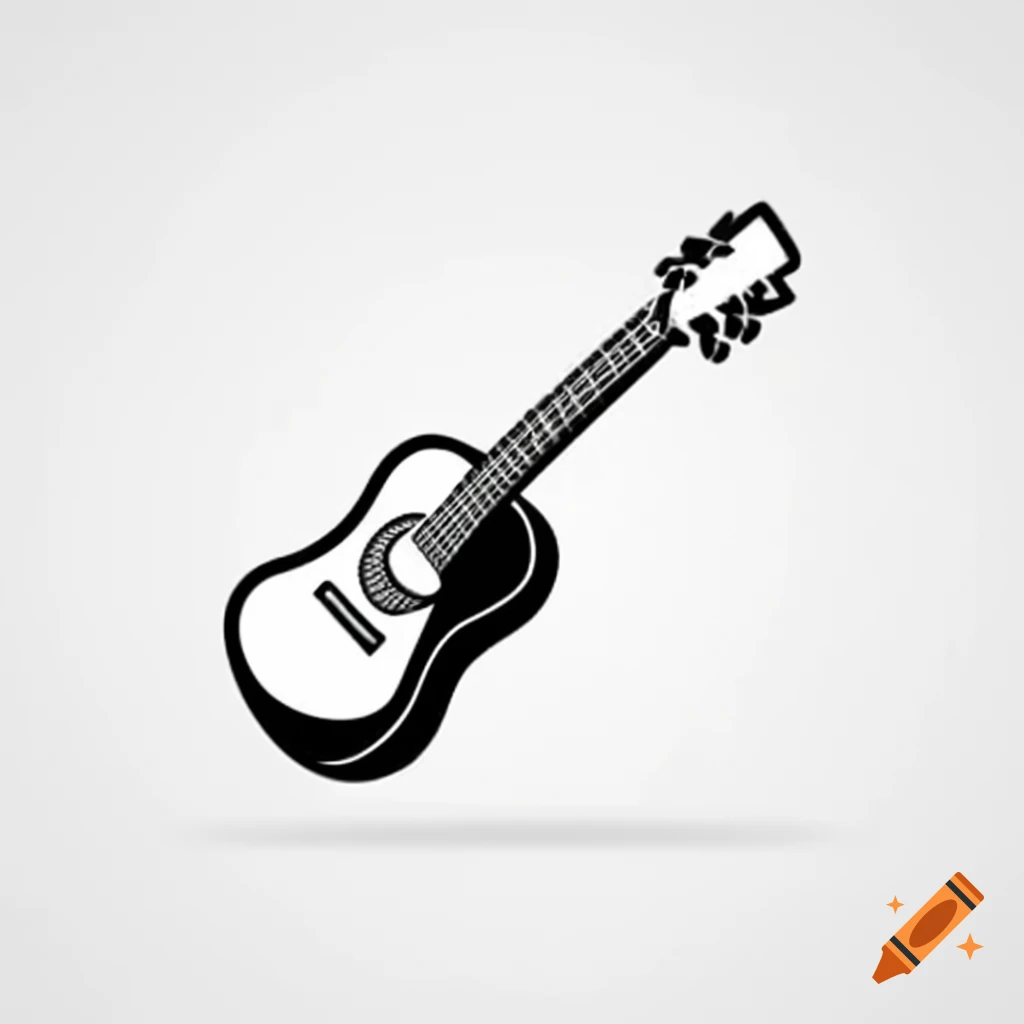 Funny black guitar sticker design