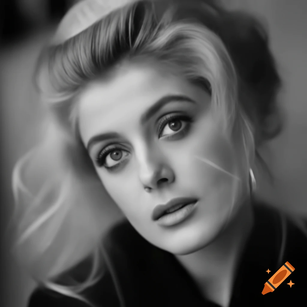 Candid shot of a beautiful European actress from 1963 with porcelain skin and blue eyes