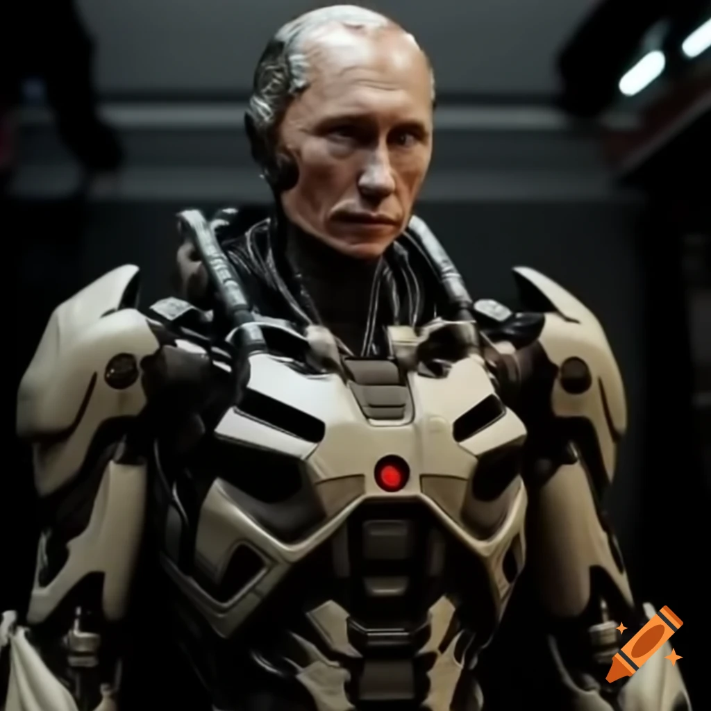 Cyborg character inspired by political figure