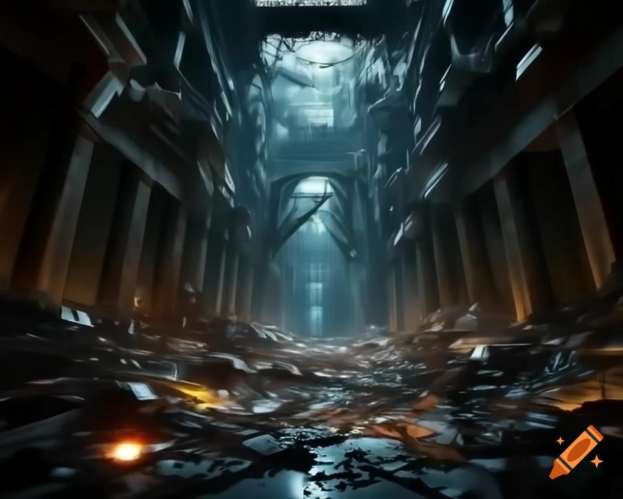 Post-apocalyptic landscape showcasing humanity's struggle to rebuild