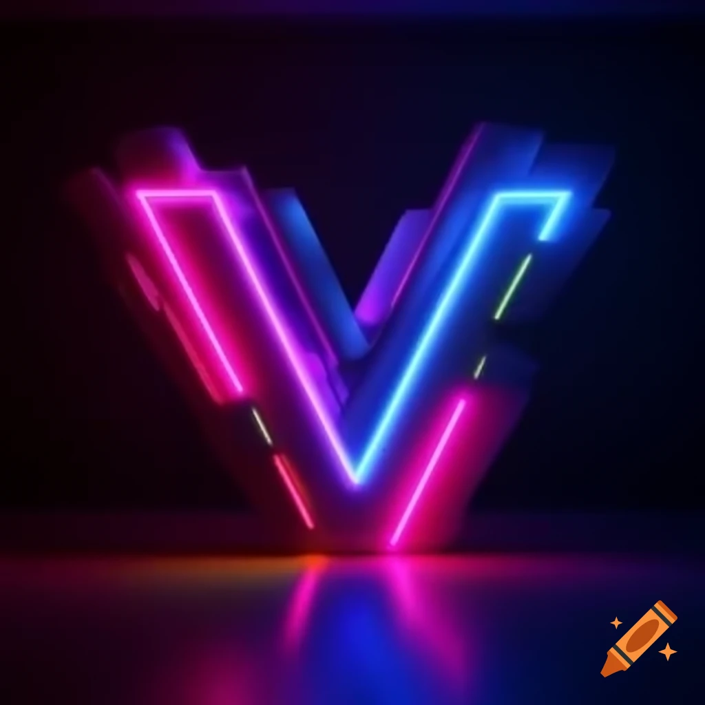 Dynamic neon letter 'N' with vibrant lighting