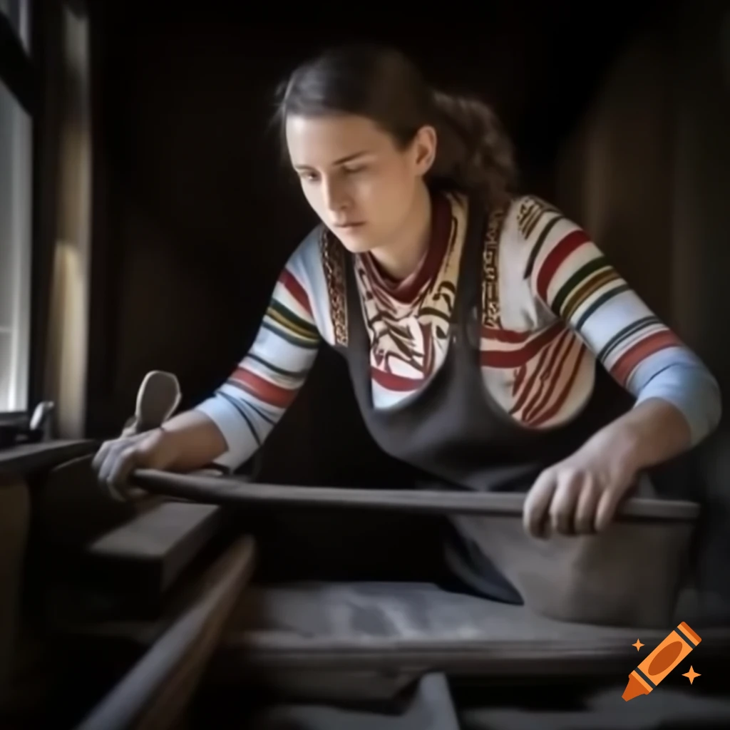 Young woman engaged in metal work in Germany