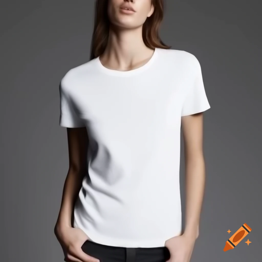 Female model in white Gildan t-shirt, Thanksgiving themed mockup photo