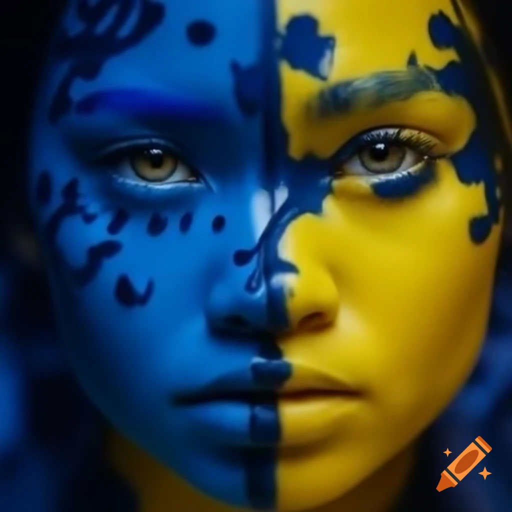 Abstract depiction of blue and yellow colors
