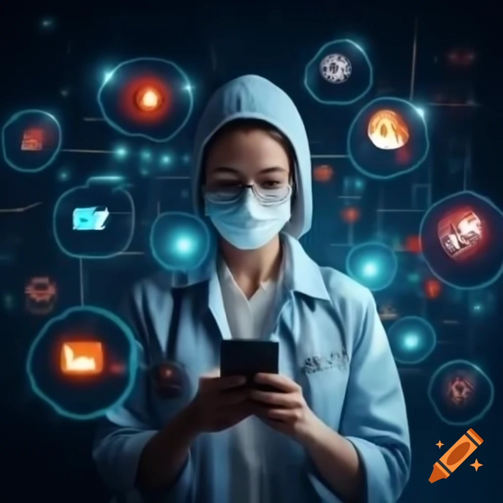 Concept image combining health and technology for mobile app 'Salud Integral'
