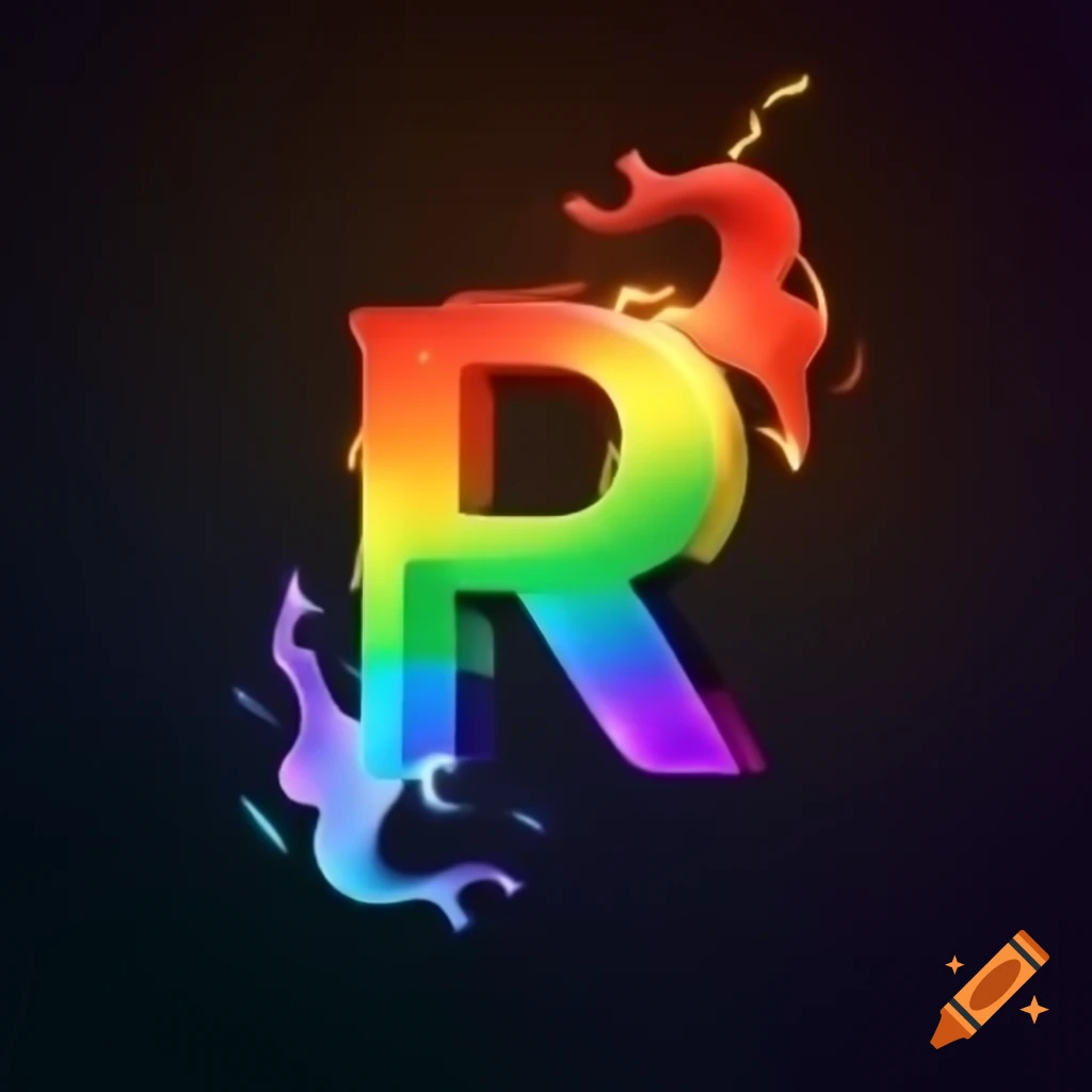 Rainbow 'R C' logo radiating energy