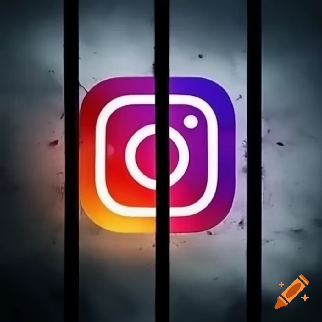 Instagram logo within a prison setting