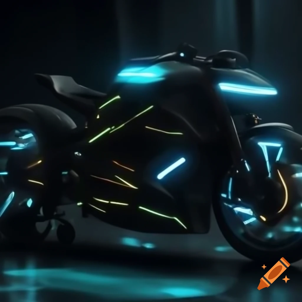 Tron Legacy motorcycle with futuristic design