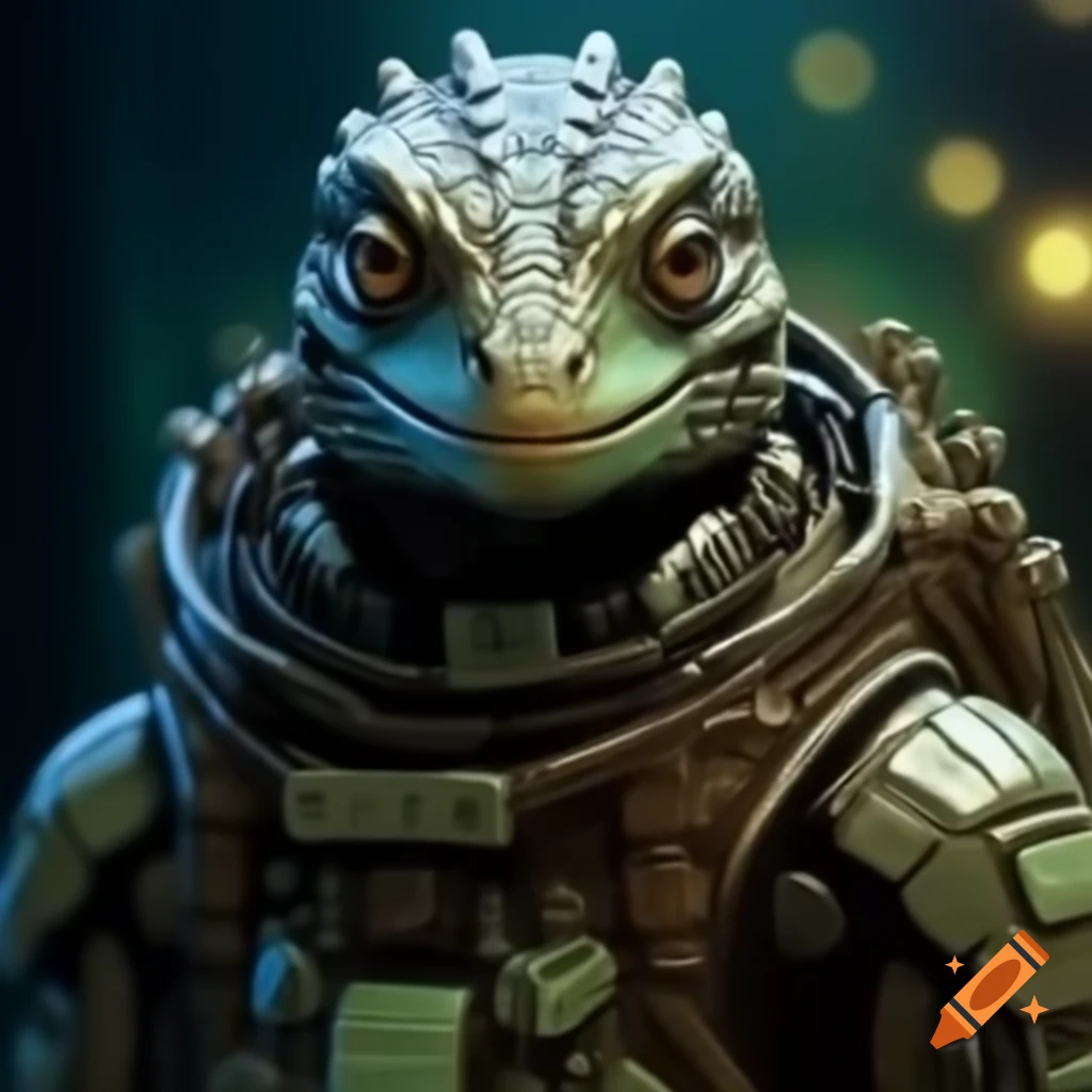 Cyborg lizard space adventurer