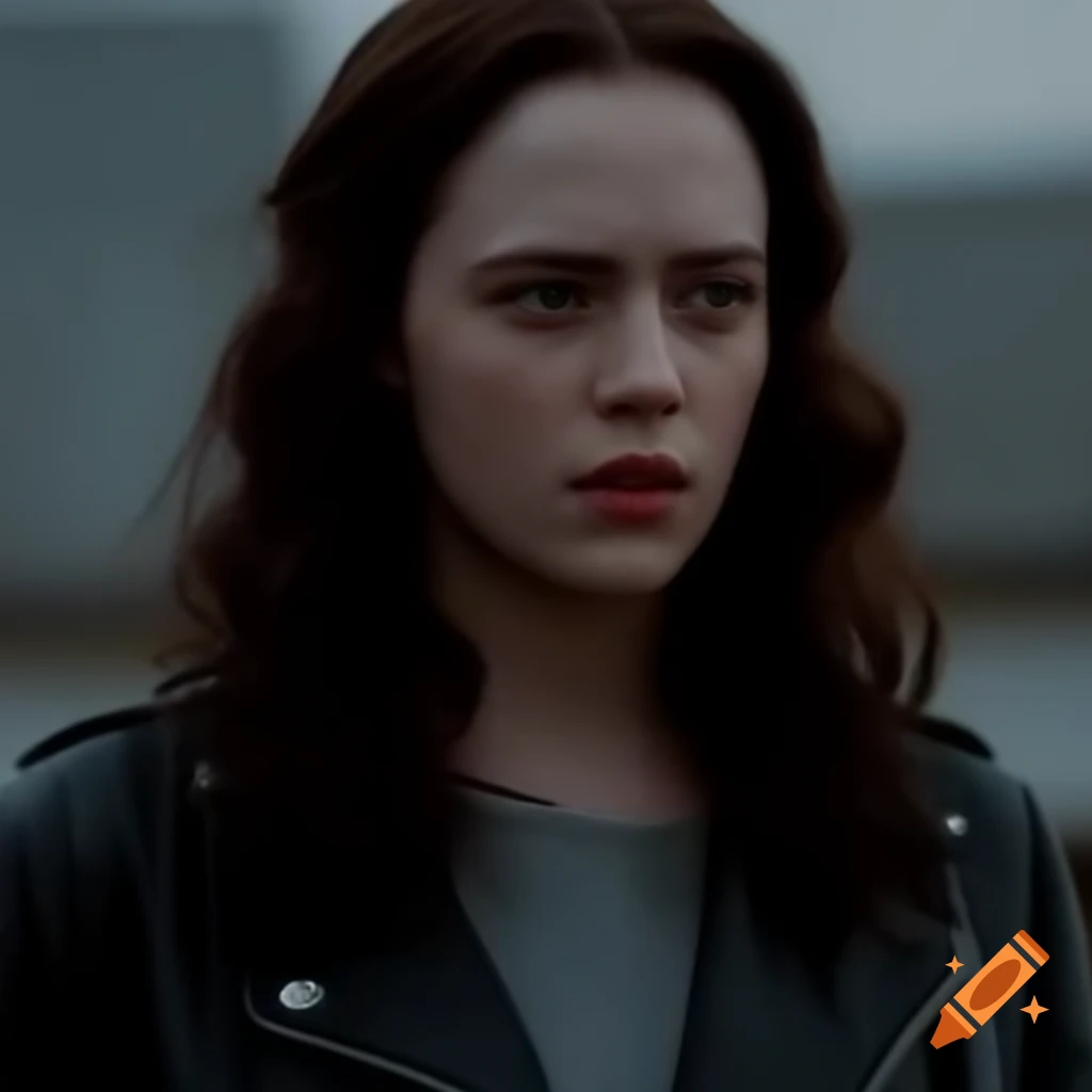 Portrait of a young woman with wavy dark brown hair and hazel eyes, dressed casually