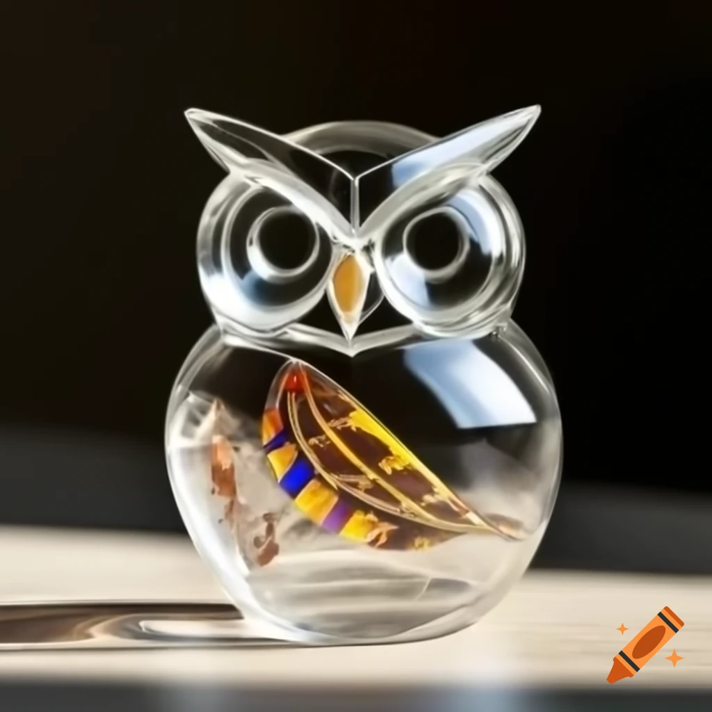 Glass owl sculpture art