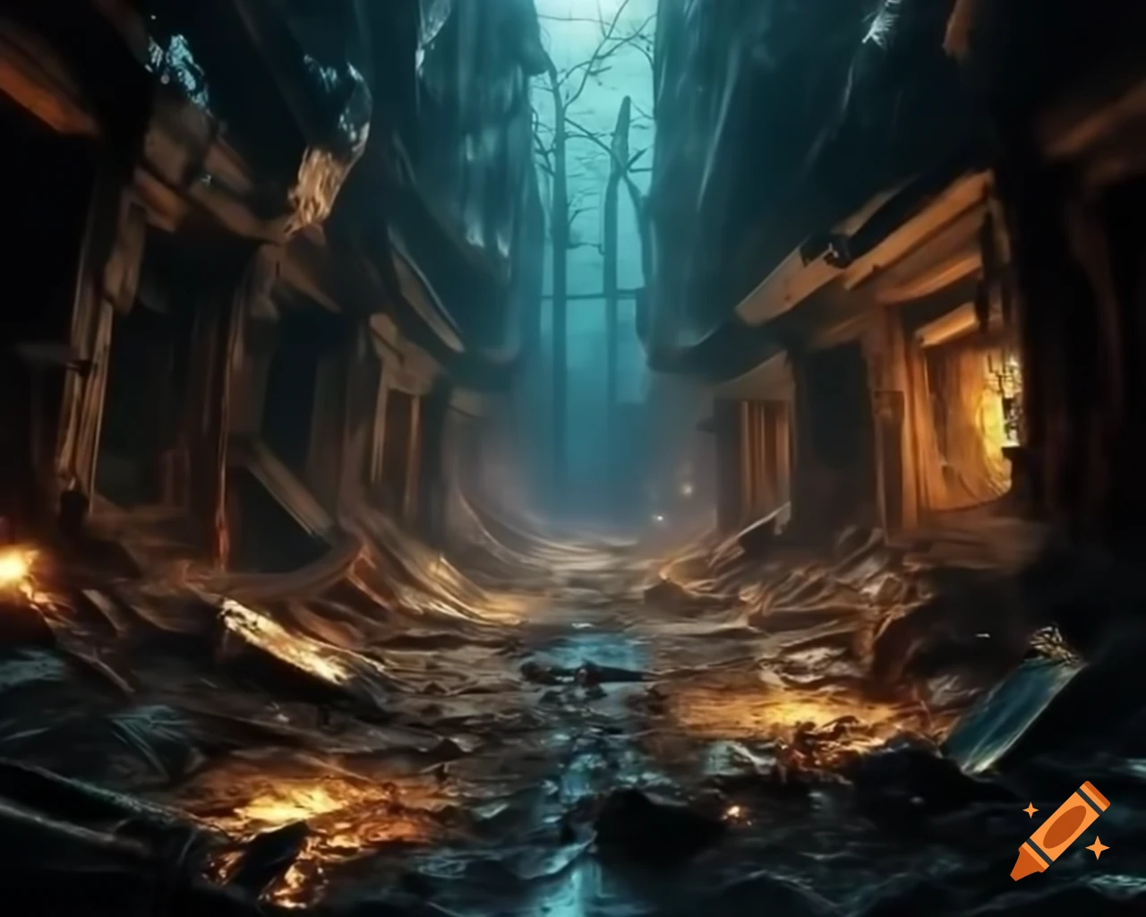 Post-apocalyptic landscape showcasing humanity's struggle to rebuild