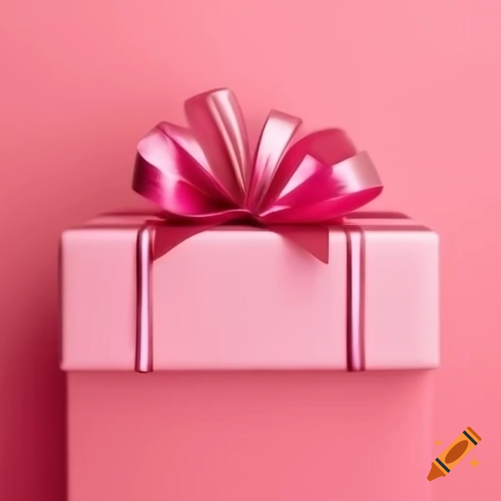Beautiful pink gift box with shades of pink