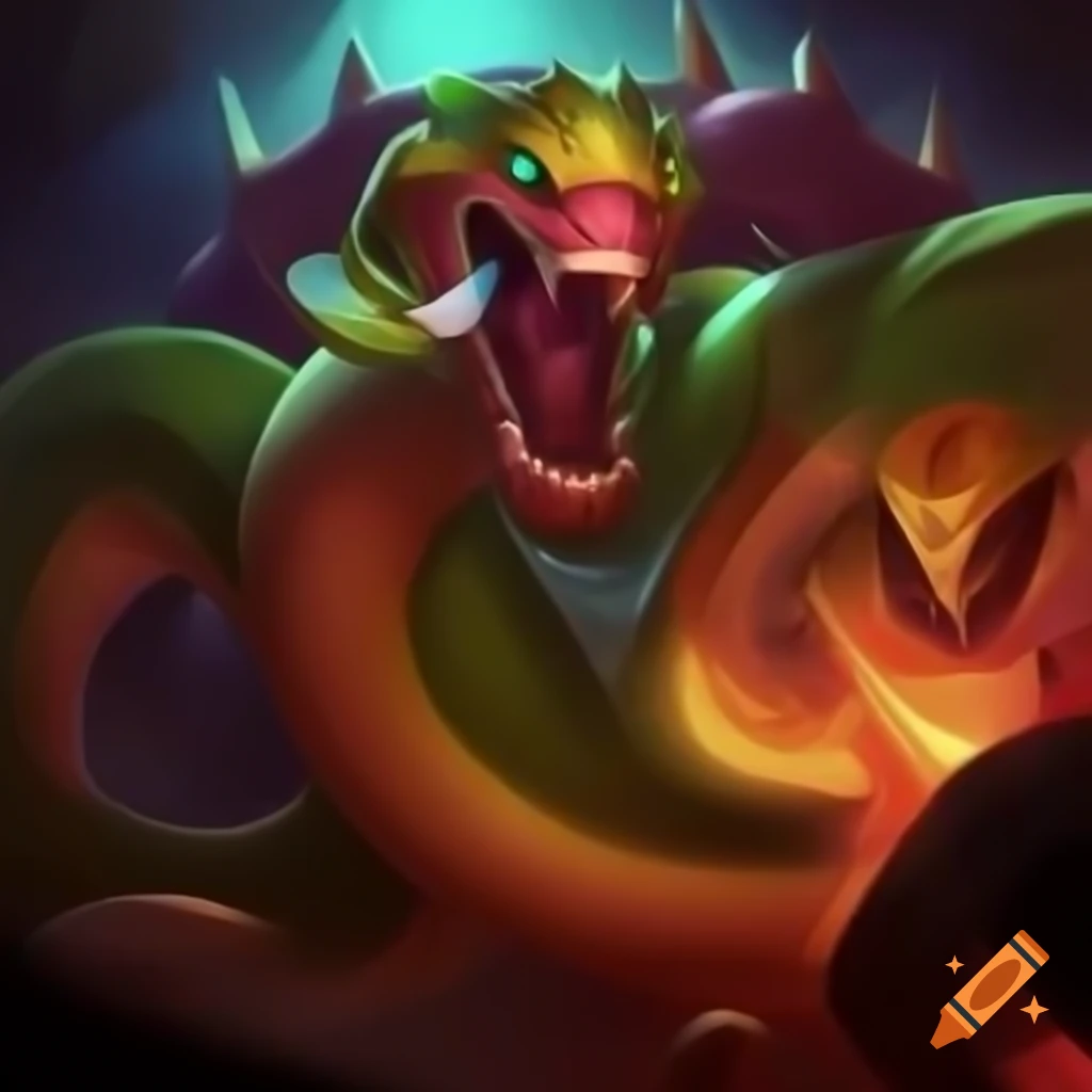 Elemental earth giant snake artwork in Hearthstone style