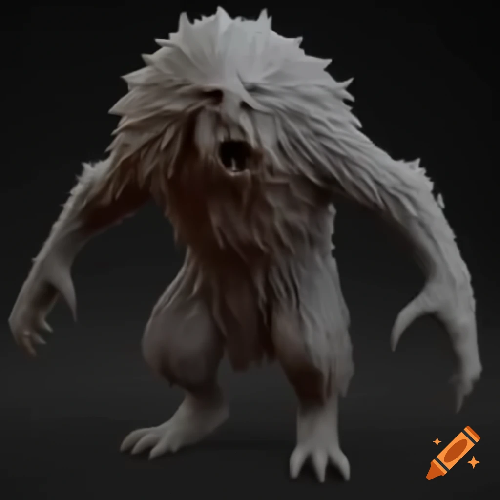 3D model of a furry monster from Dark Souls