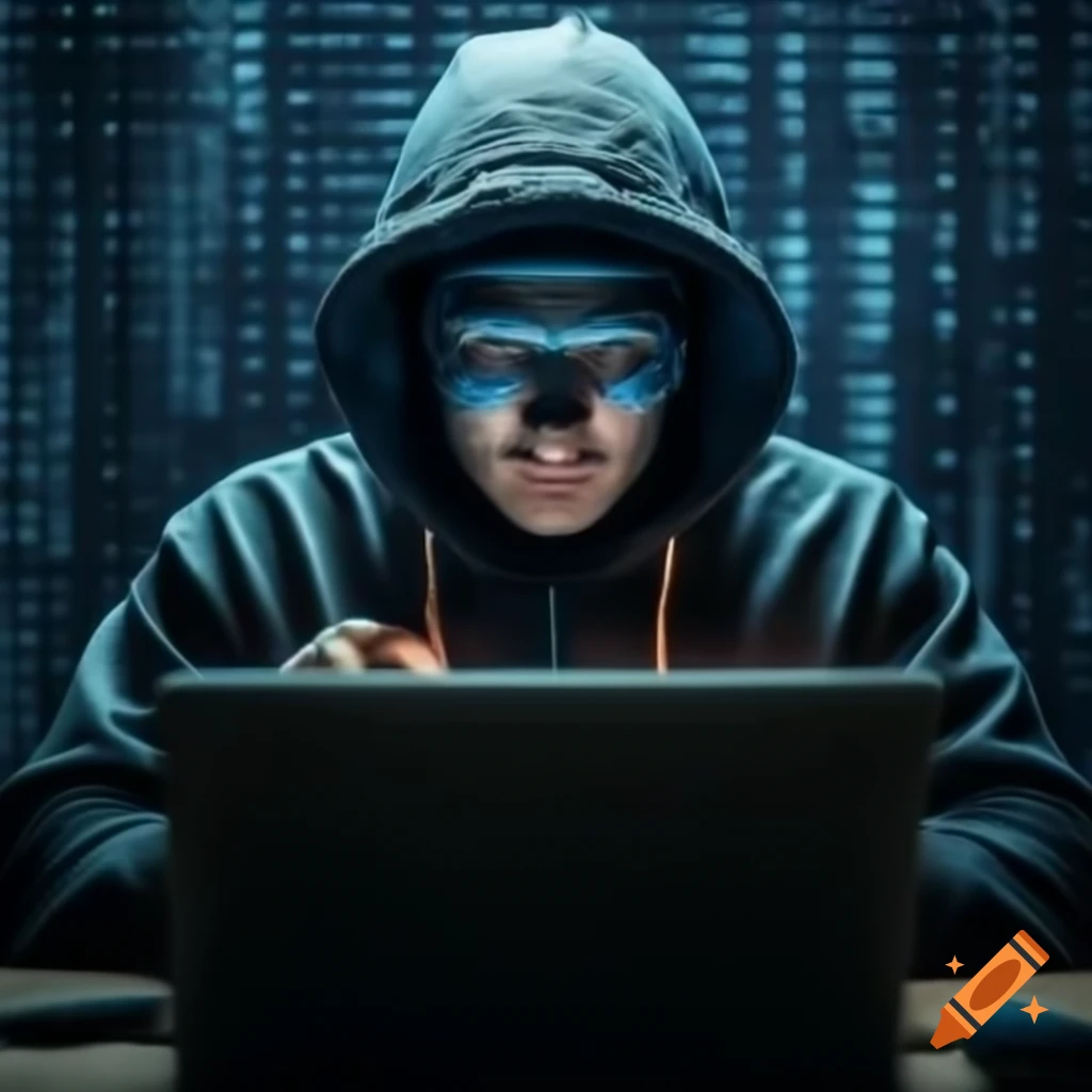 Ukrainian hacker writing code