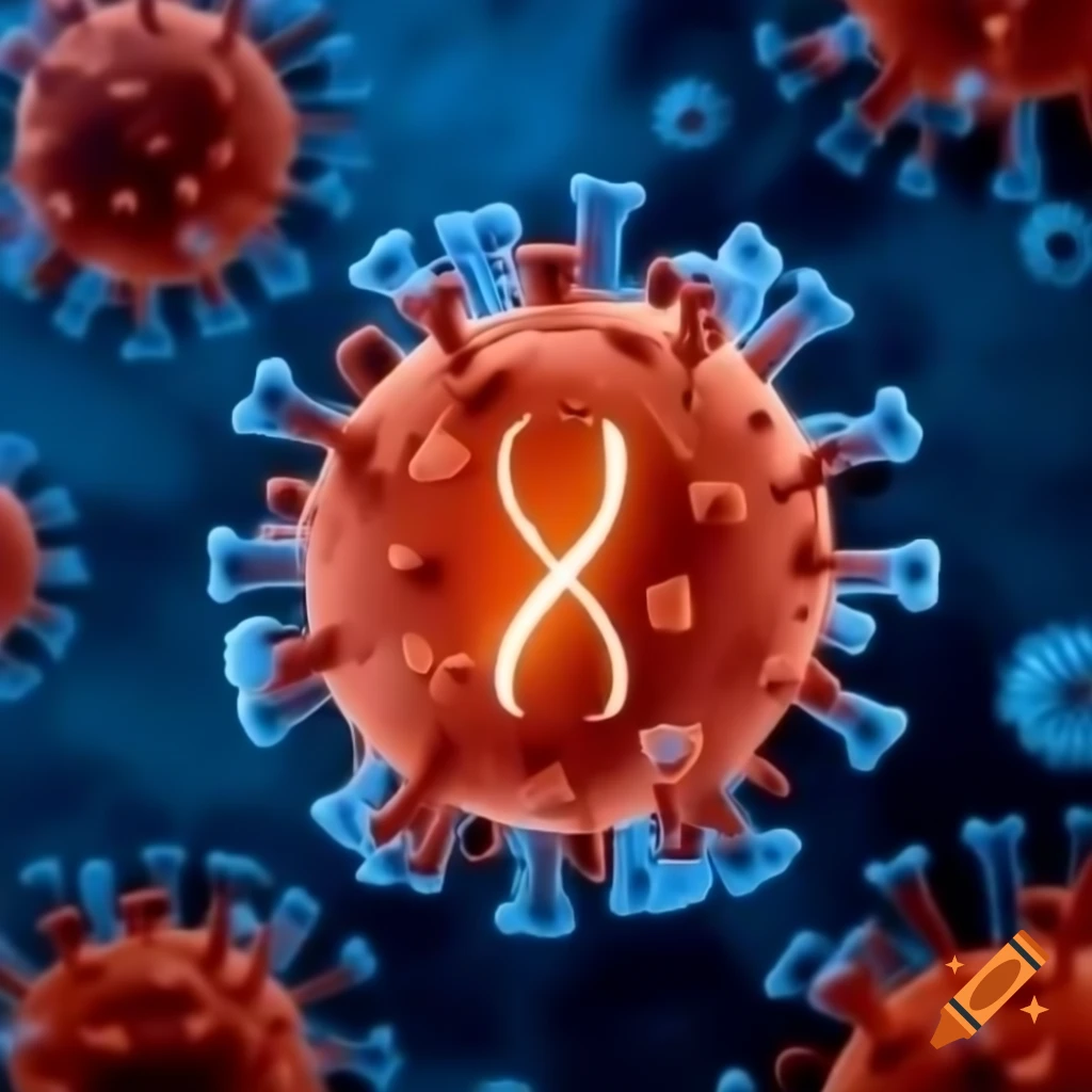 Orange DNA logo representing a virus