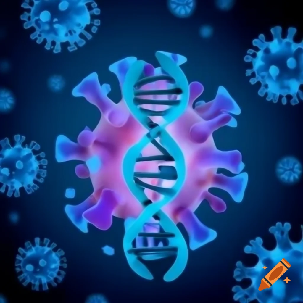 Logo representing virus DNA therapy and mass spectrometry