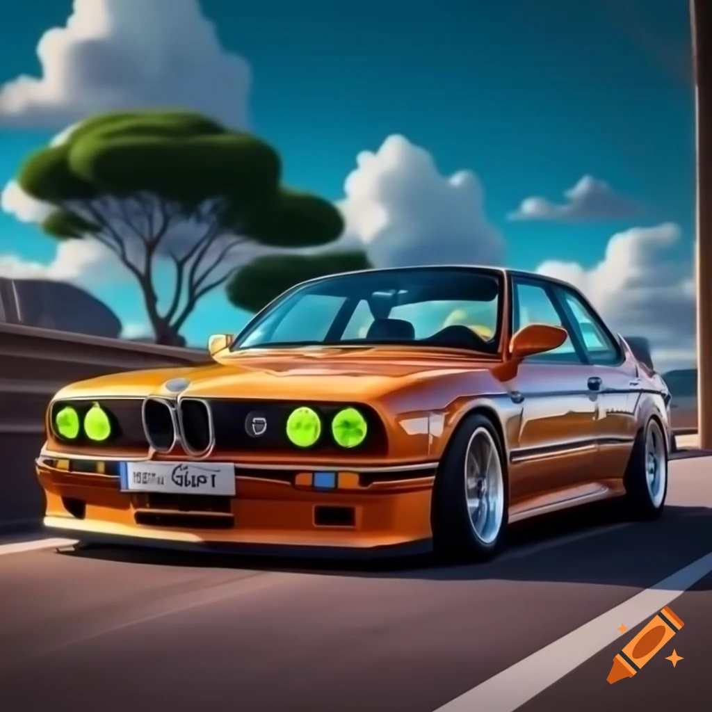 Animated BMW M5 E36 with Luffy on board