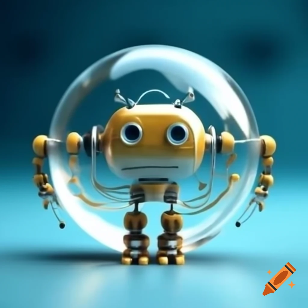 Glass robot shaped coin