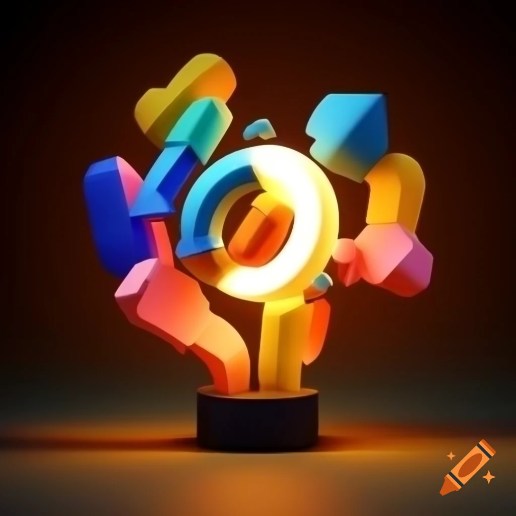 Abstract light-colored 3D shapes against dark background
