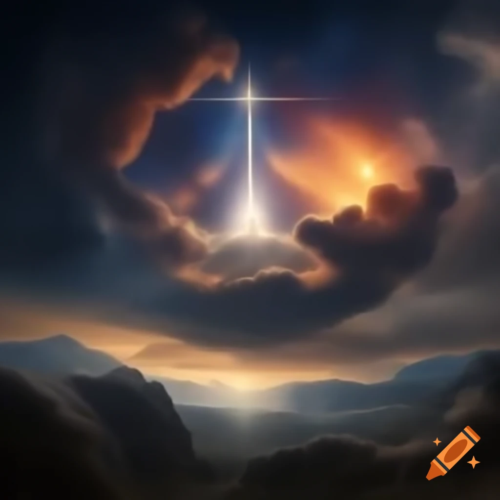 Album cover featuring the word 'heavenly' set in a bright sky with Christian themes