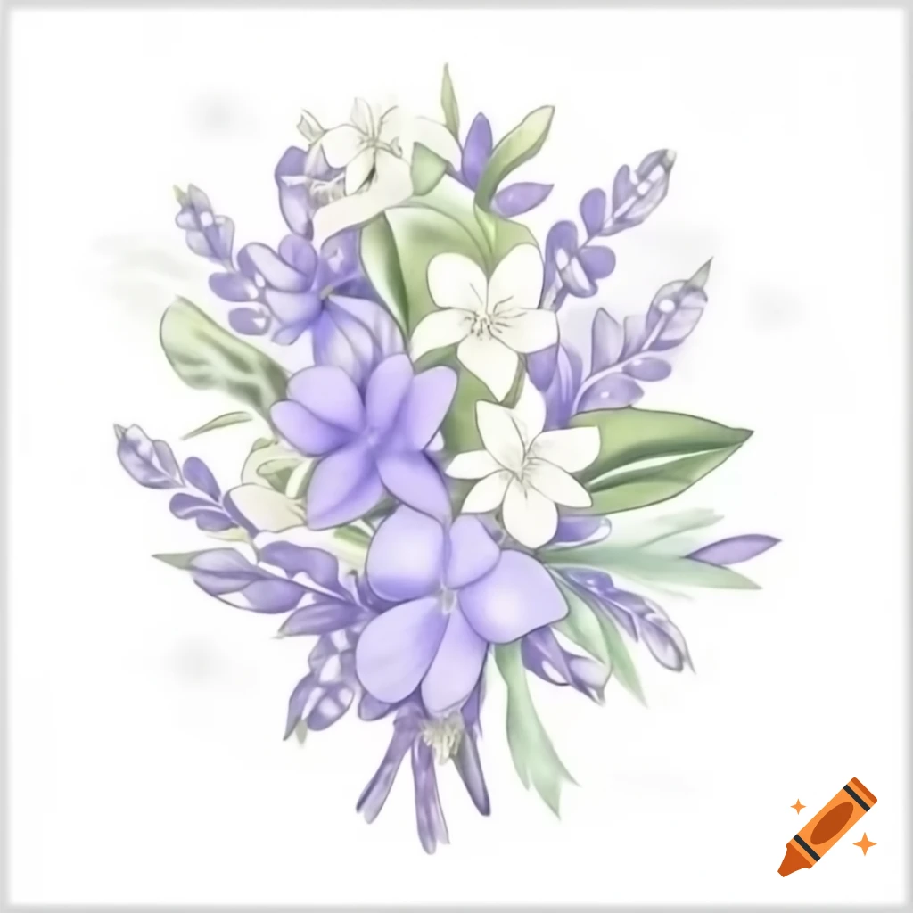 Bouquet of jasmine, lily, and lavender flowers designed as a server icon