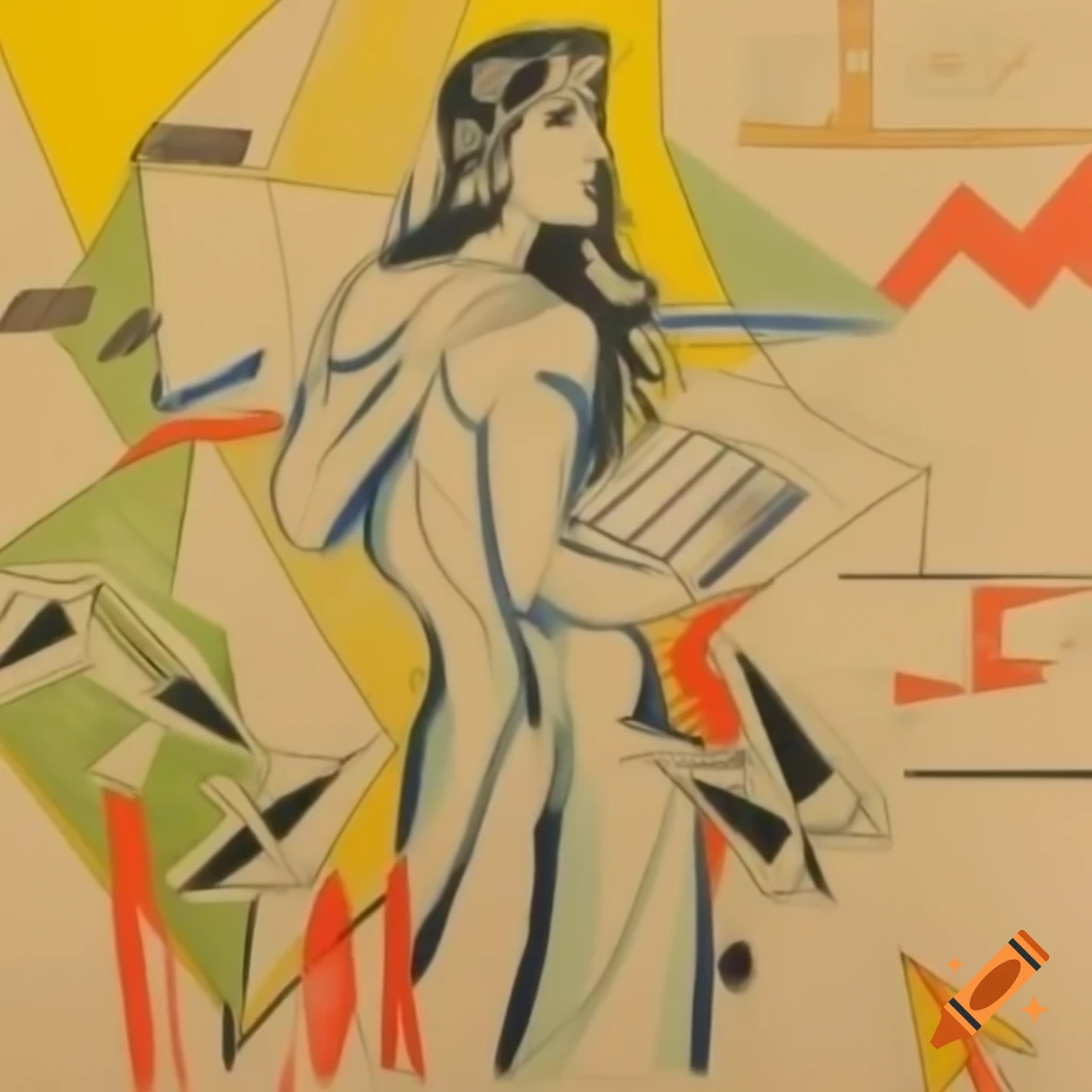 Modernist depiction of Lady Ada Lovelace in dynamic, expressive style