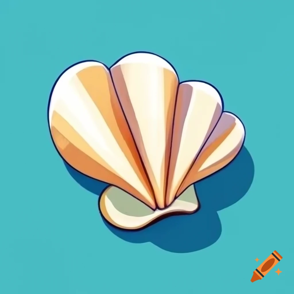 Illustration of a clam in a natural setting on craiyon