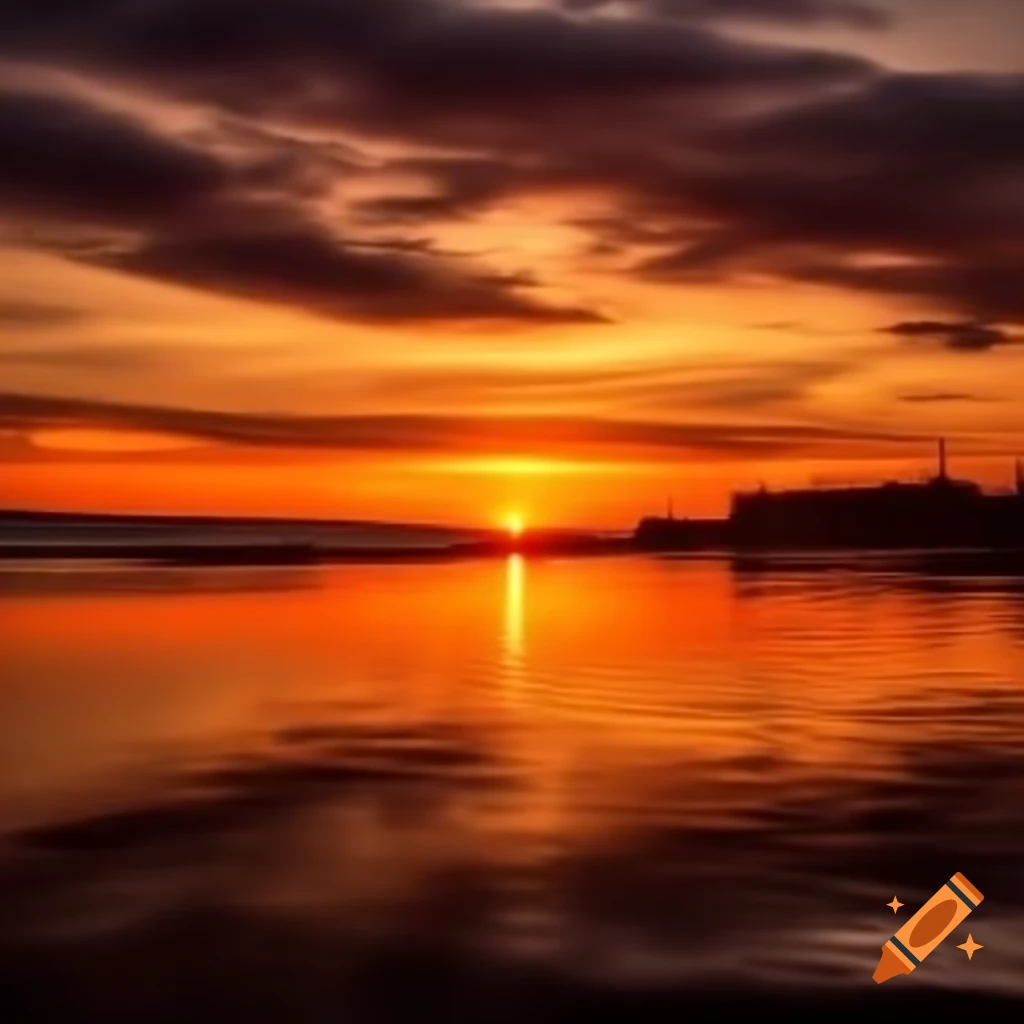 Beautiful sunset with vibrant colors in the sky
