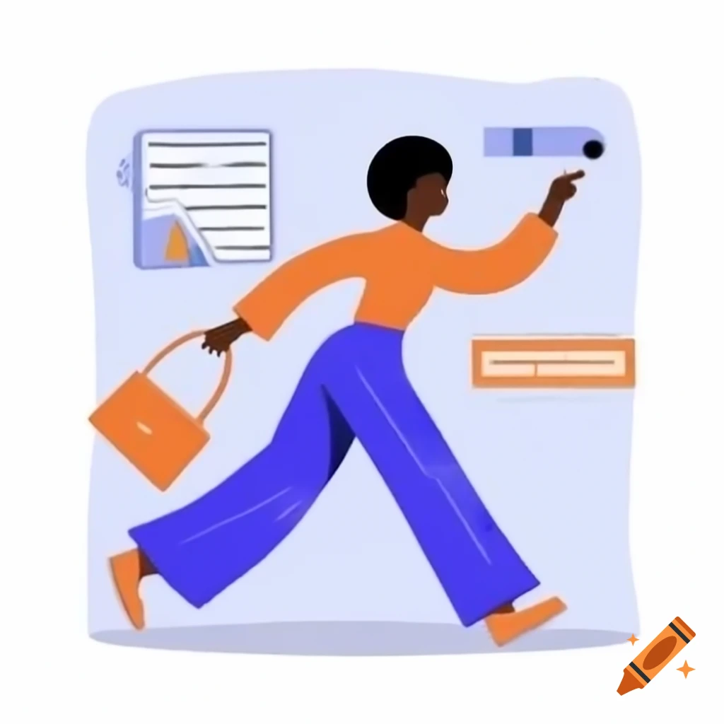22-year-old Black woman hurrying to work