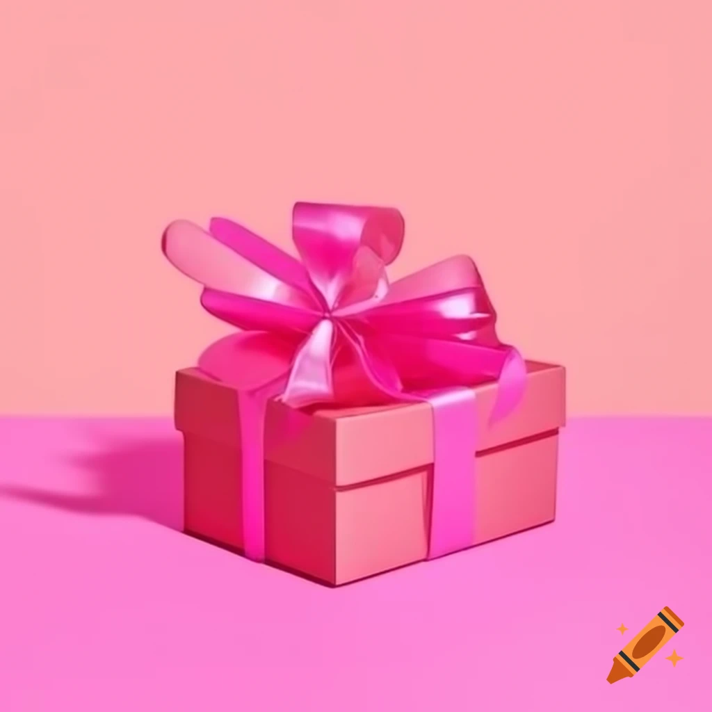Beautiful pink gift box with shades of pink