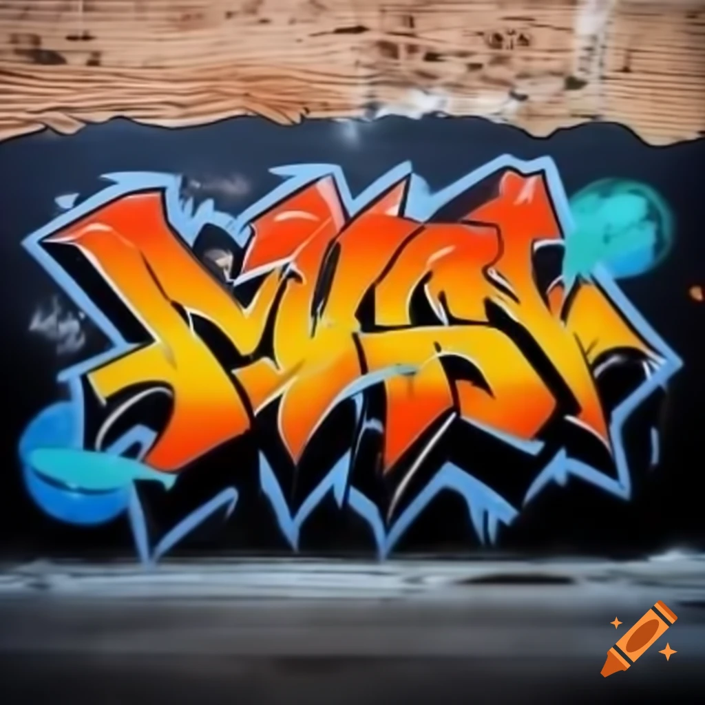 Graffiti tag 'Pēteris' in bold brushstrokes on old brick wall