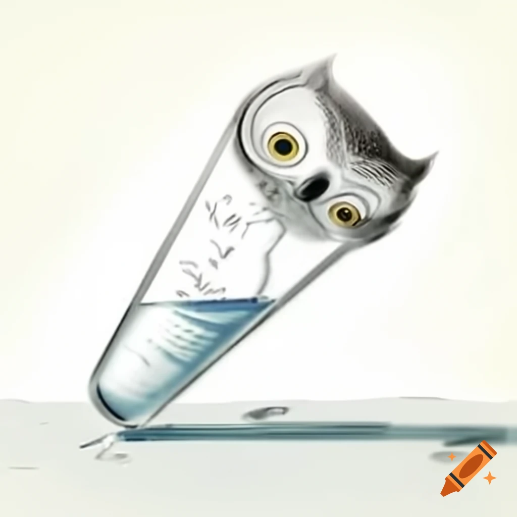 Owl-shaped glass vial with an opening lid for water