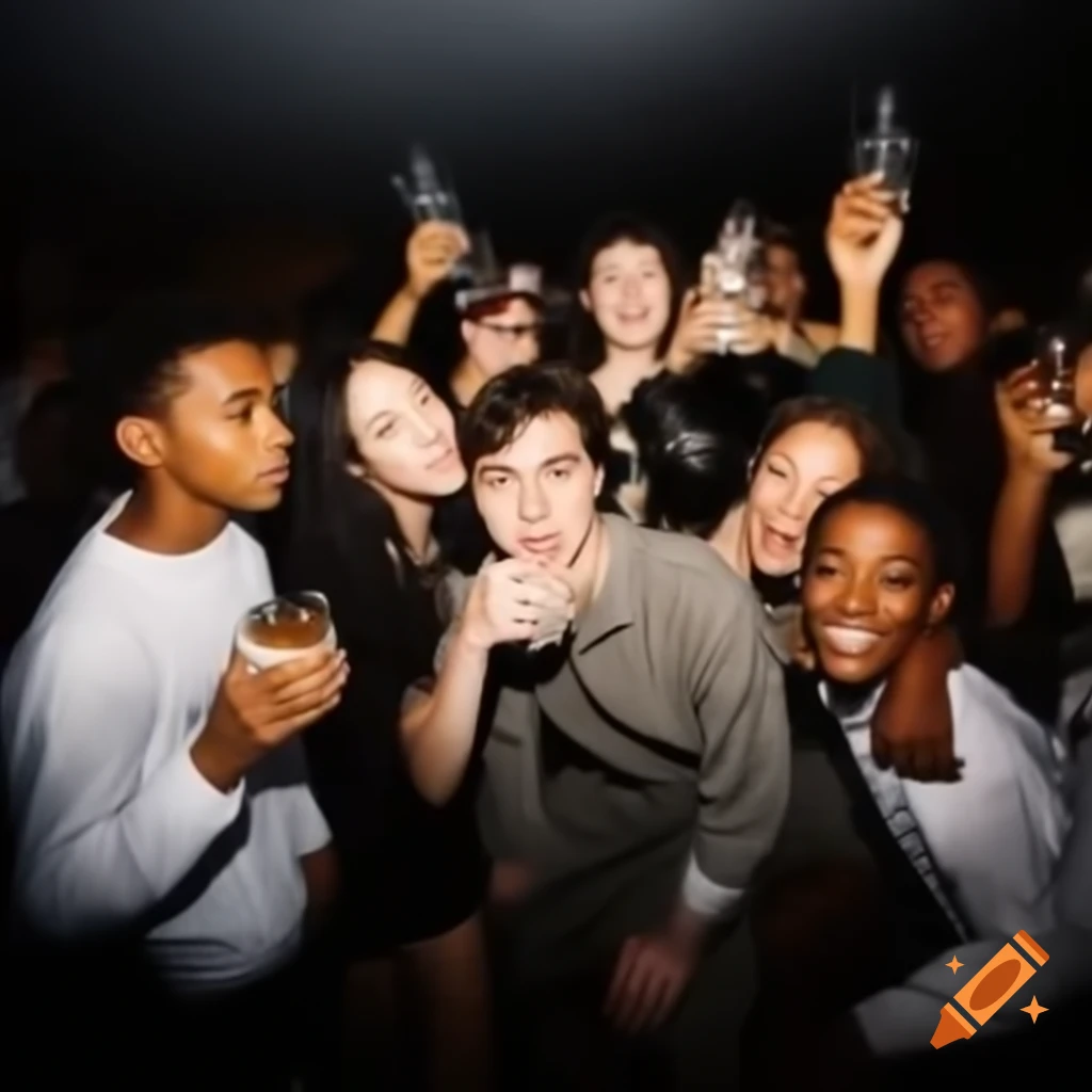 Students celebrating at a party