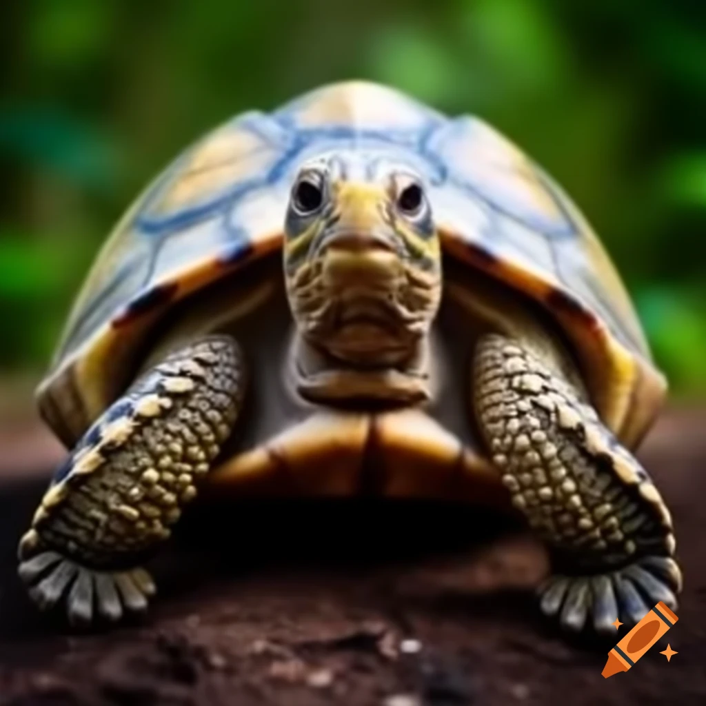 Turtle with white cap design