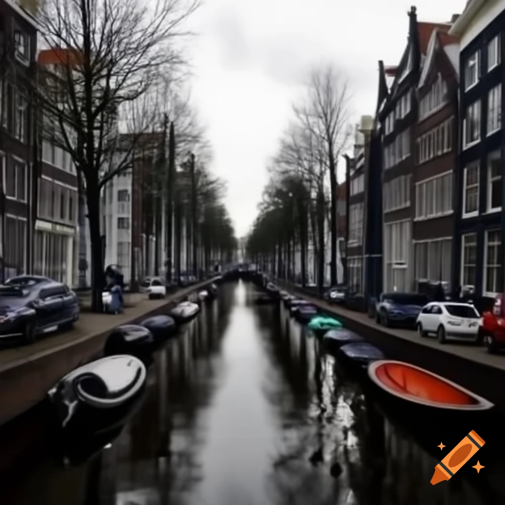Amsterdam cityscape with canals and historic architecture