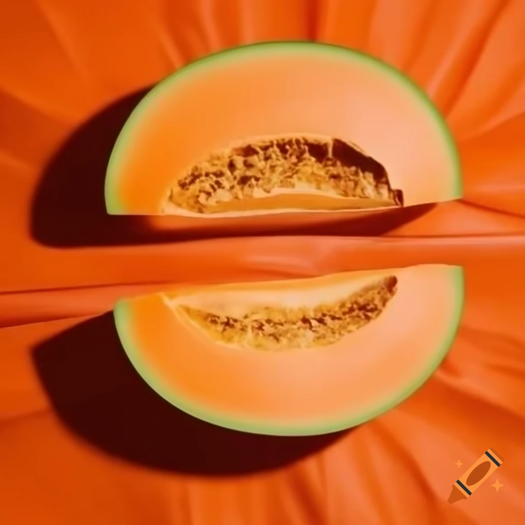 Vibrant orange flag featuring a halved cantaloupe symbol