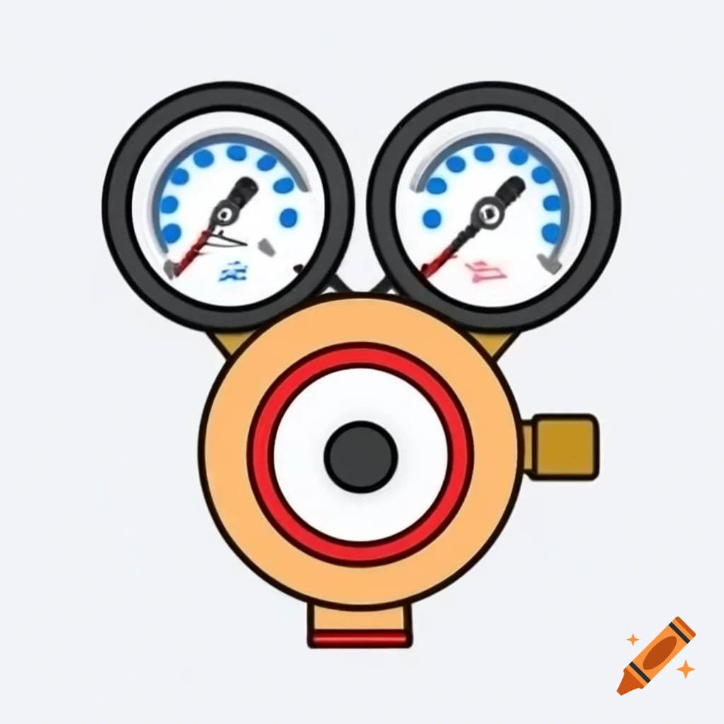 Gas regulator with dual gauges for pressure measurement on craiyon