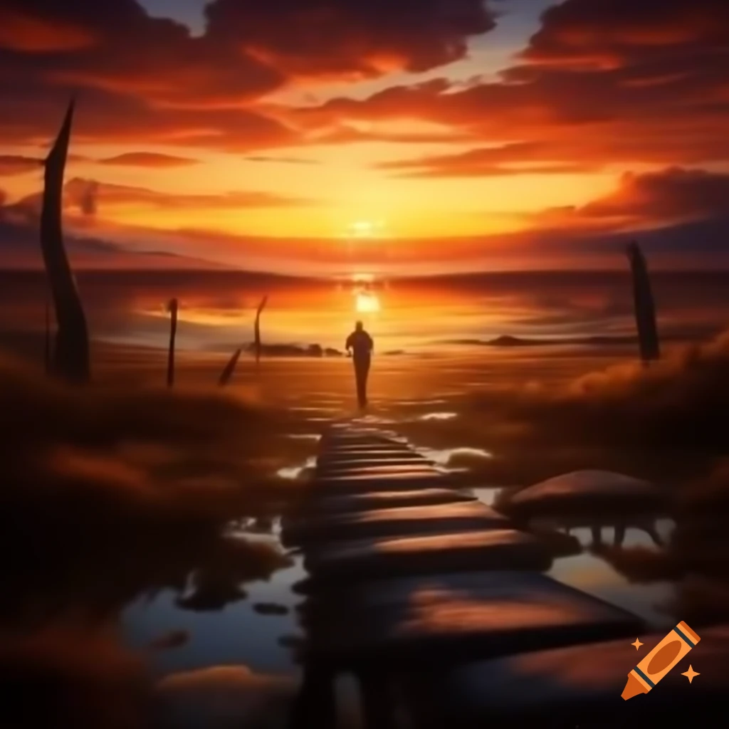 Sunset scene depicting a serene atmosphere