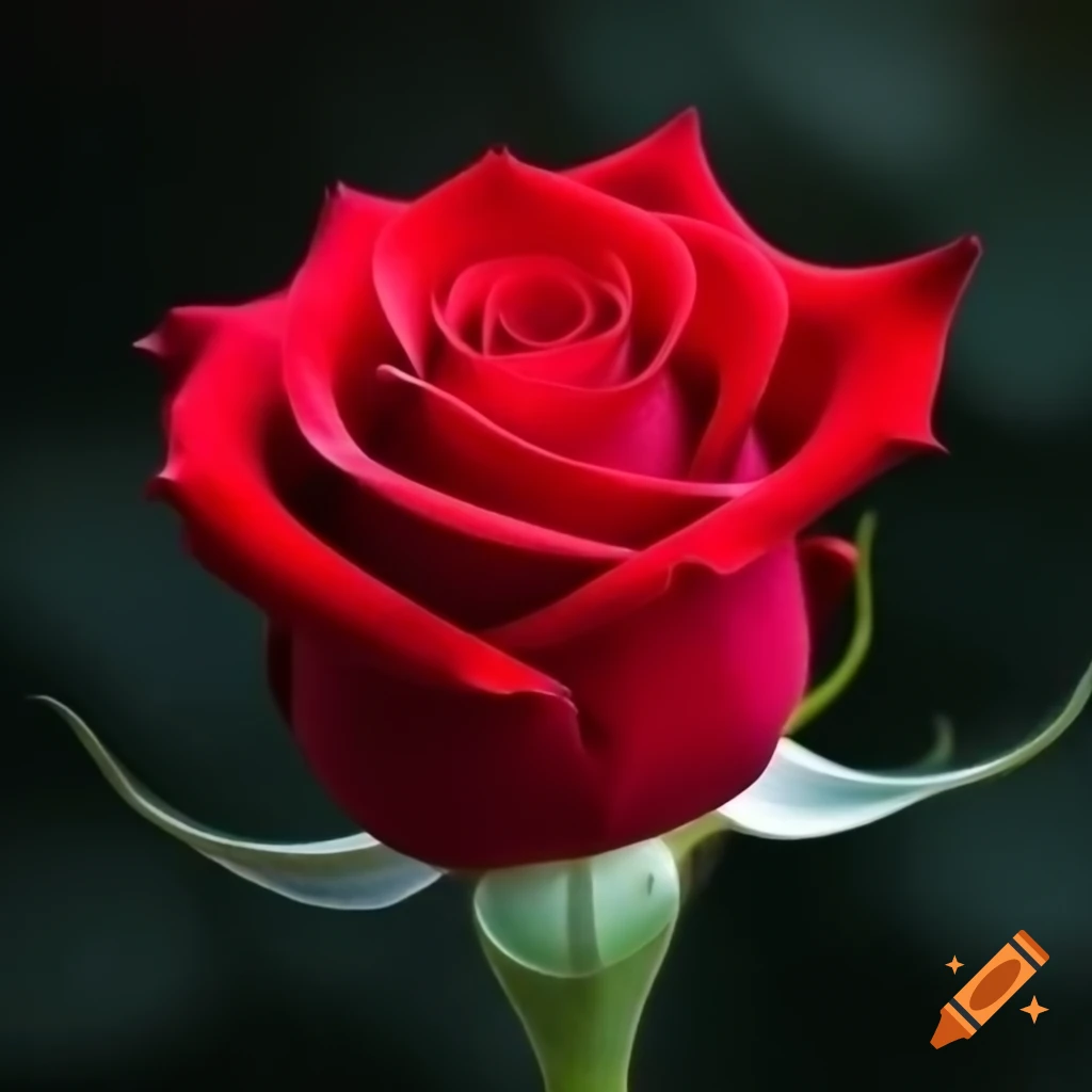 Red rose blooming