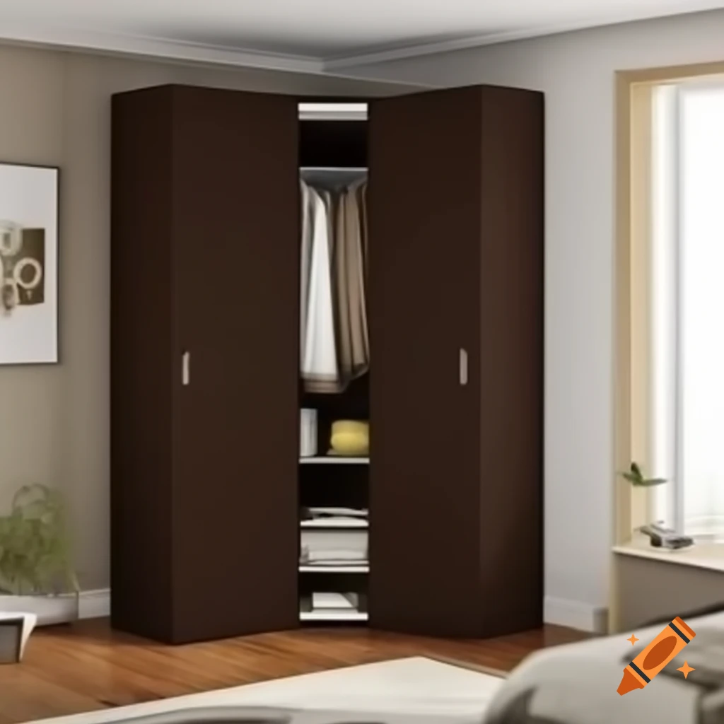 Bedroom featuring dark brown PAX wardrobe, green walls, and window to balcony