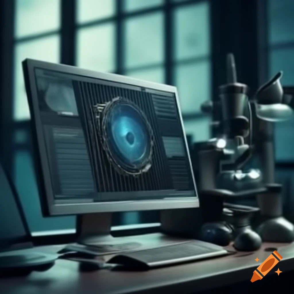 Modern computer technology systems on desk