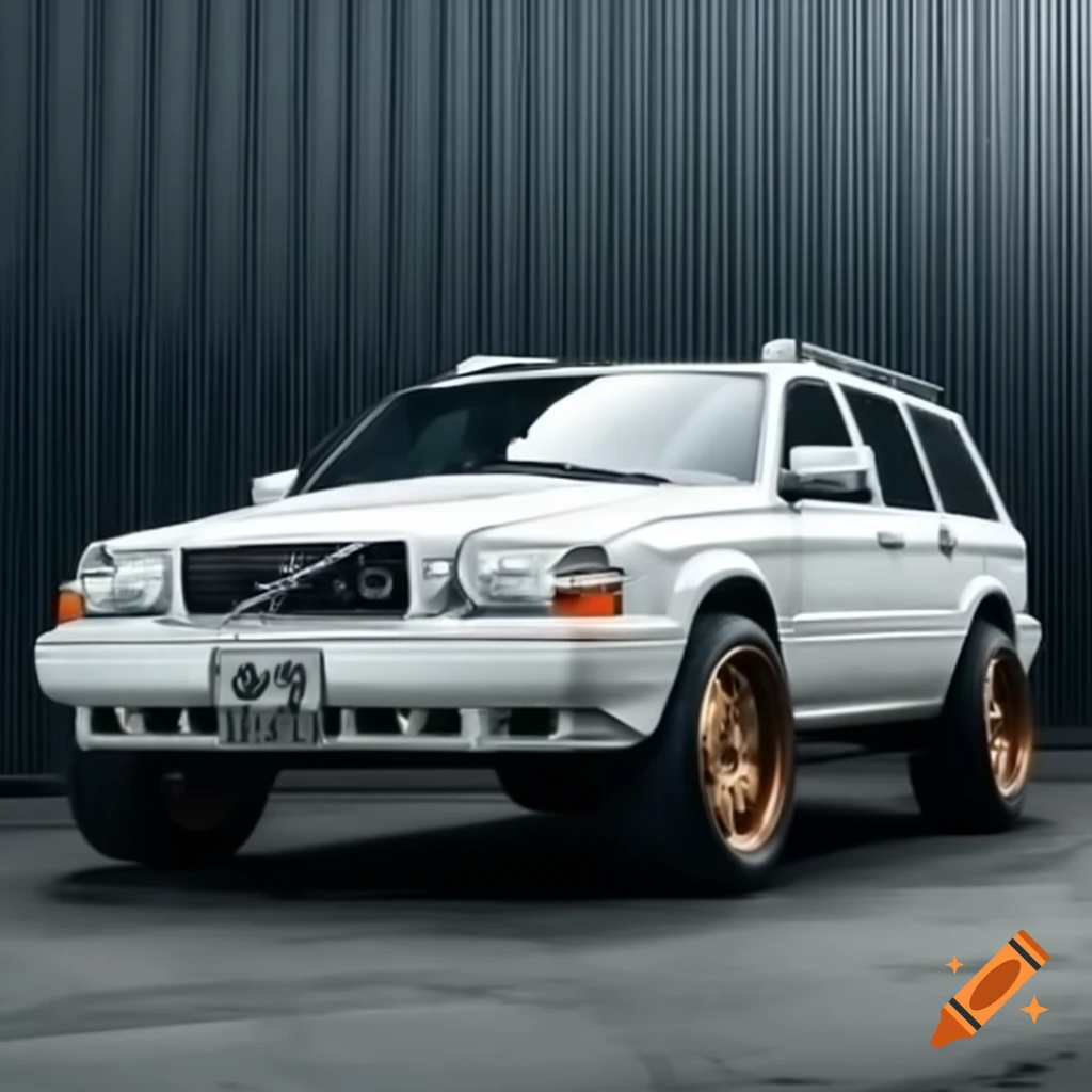 White Volvo V90 Cross Country on bronze Japan Racing JR3 wheels with Toyo all-terrain tires