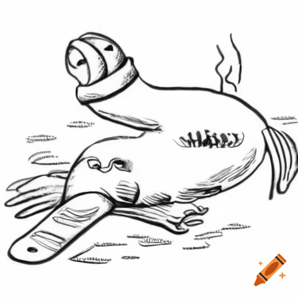 Scientific illustration of a platypus